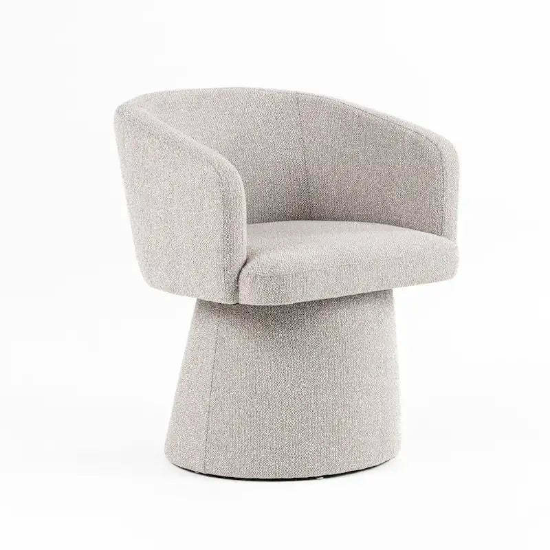 24 Inch Accent Dining Chair, Cushioned Seat and Windsor Back, Gray Linen