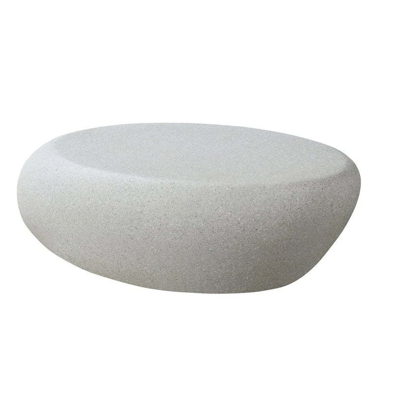 43.31Fiberglass Elliptical Coffee Table for Living Room Vintage Table, Irregular Center Table,No Need Assembly