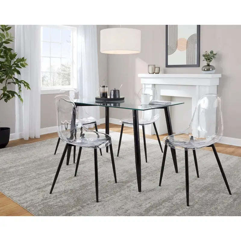 Carson Carrington Barton 5-Piece Clear Acrylic Rectangular Dining Set