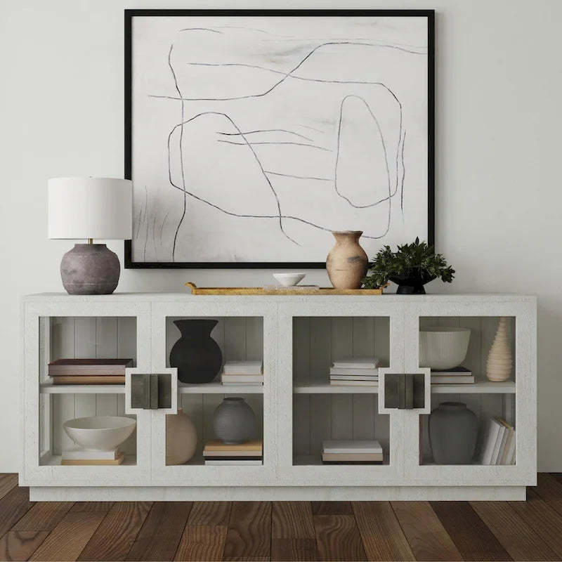 Classic Home Larson 90 Glass Reclaimed Pine Sideboard