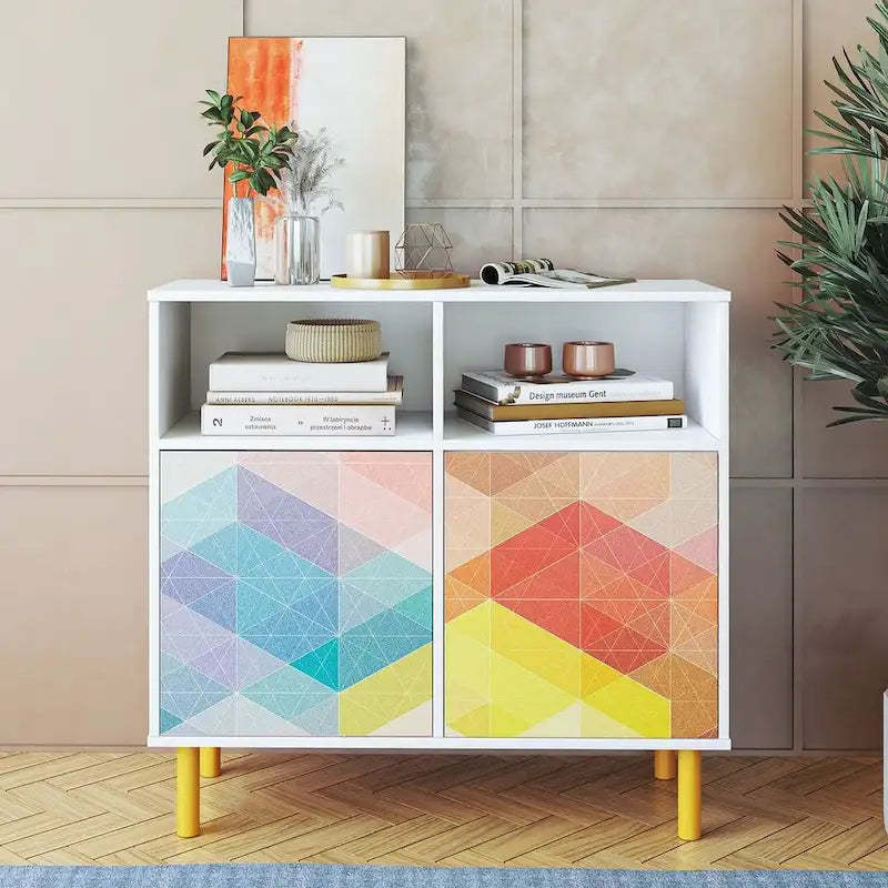 Manhattan Comfort Mid-Century Modern 6 Shelf Sideboard