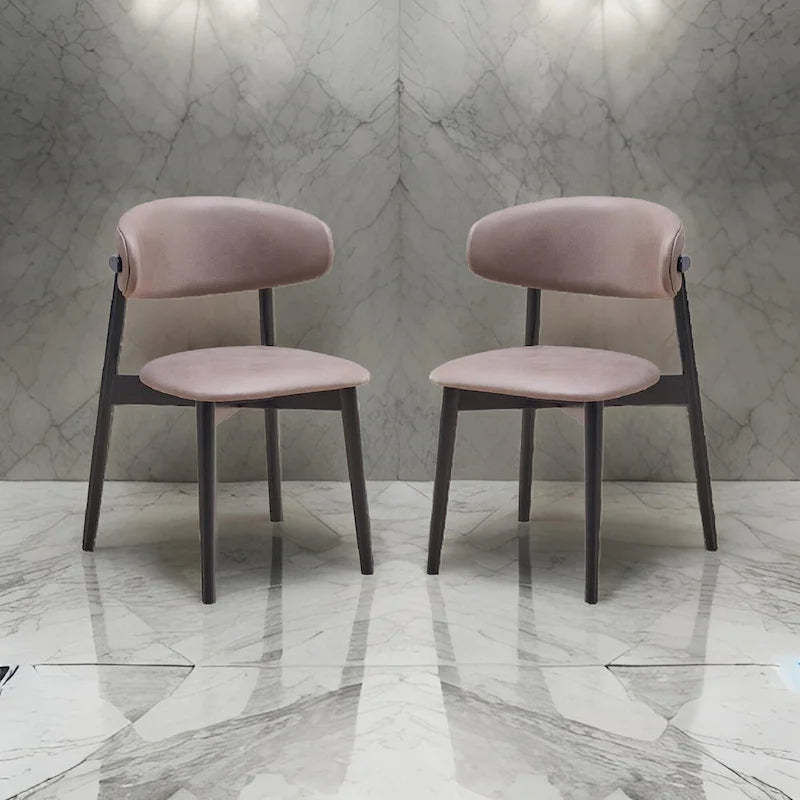 Anae 23 Inch Side Dining Chair Set of 2, Turned Legs, Gray Fabric, Black
