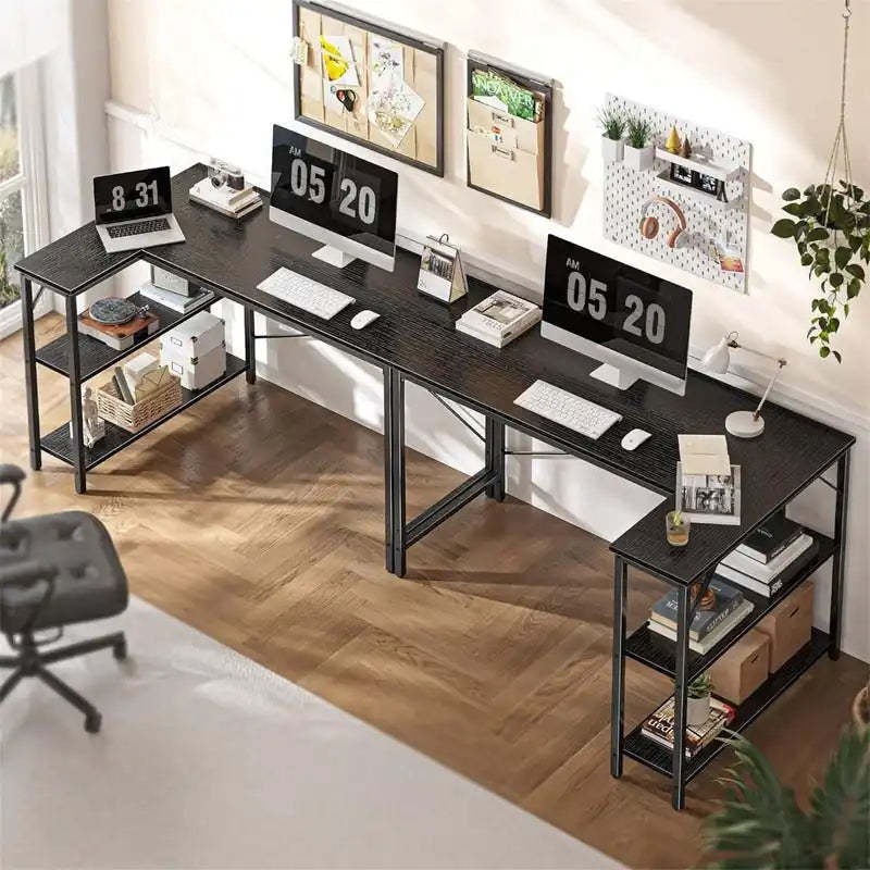 47 Inches Computer Desk with Reversible Storage Shelves