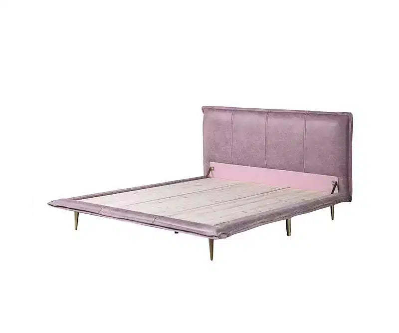 Acme Furniture Metis Bed Pink Grain Leather