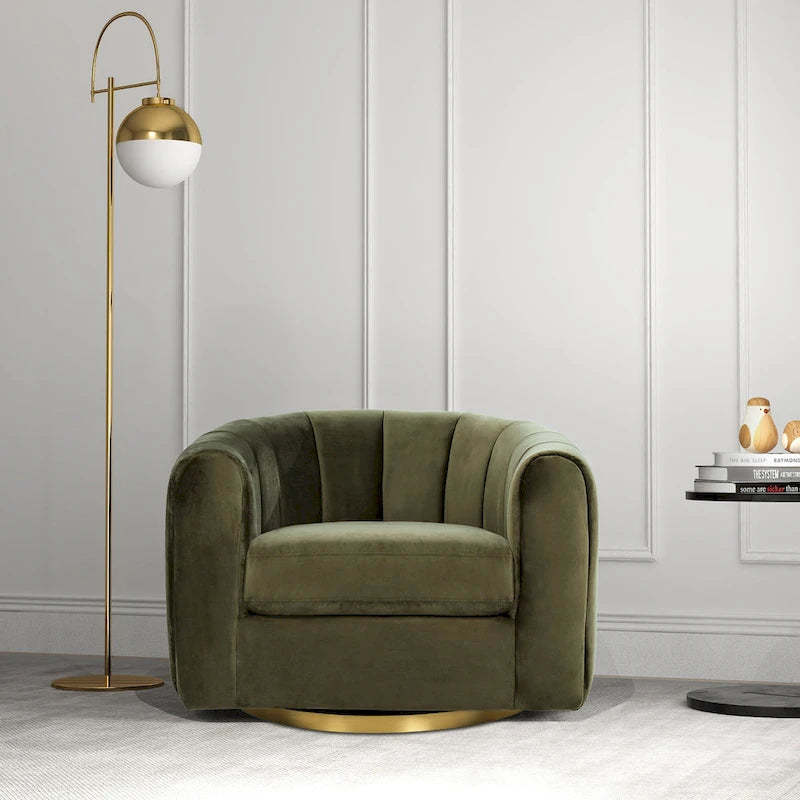 Cardiff Mid Century Modern Comfy Swivel Accent Chair