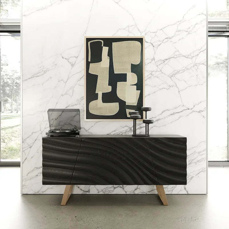 Modrest Finley Mid-Century Black & Gold Buffet