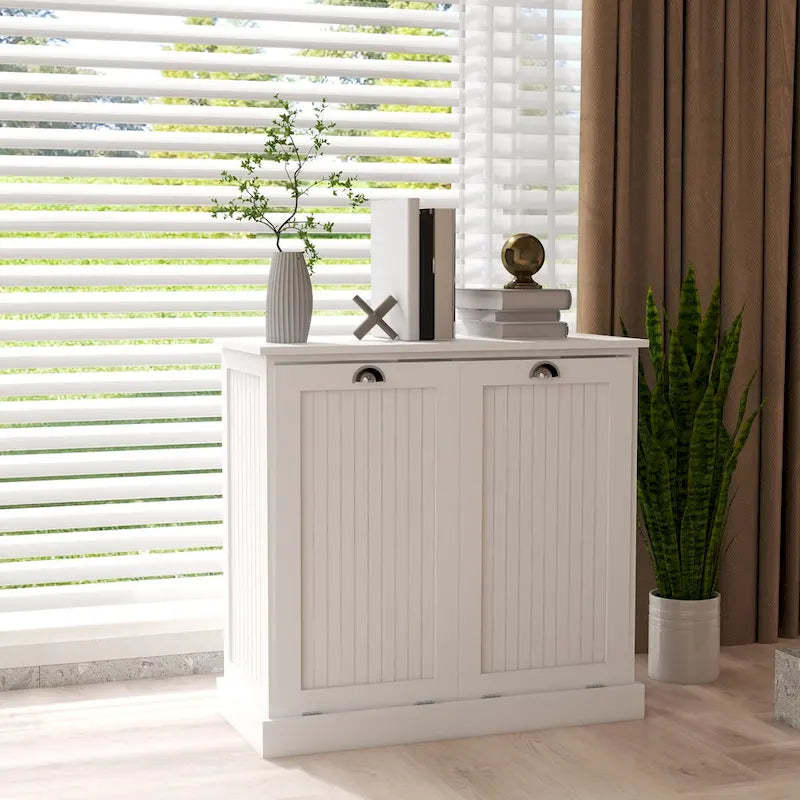 Two-Compartment Tilt-Out Laundry Sorter Cabinet