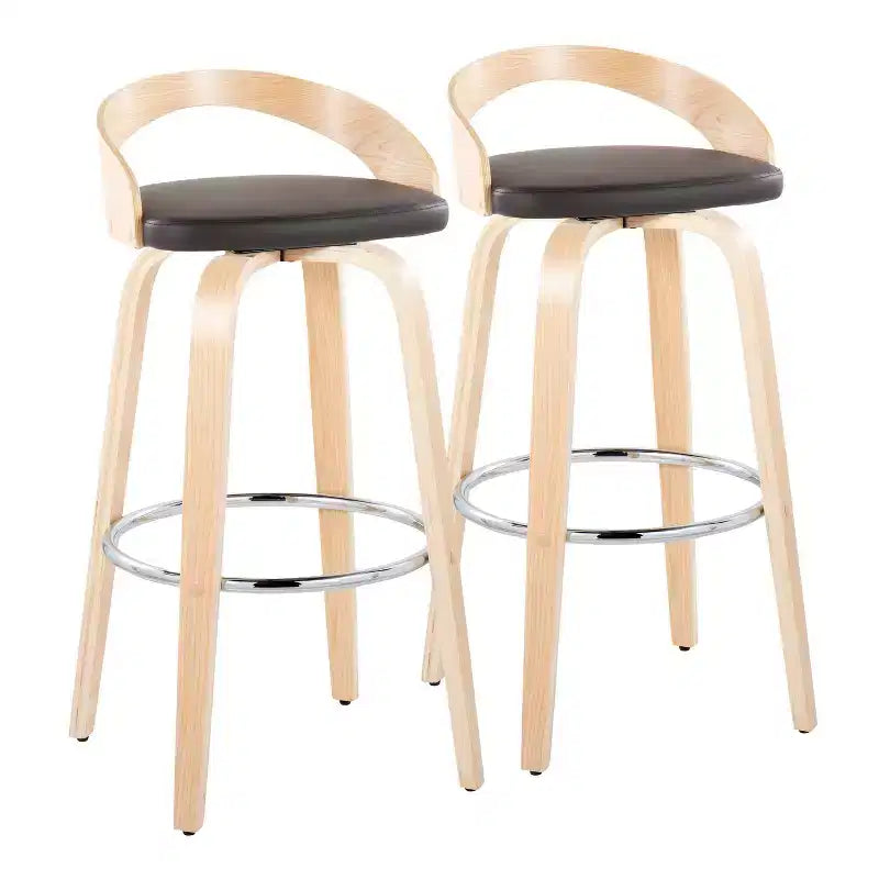 LumiSource Set of 2 30" Grotto Swivel Barstools