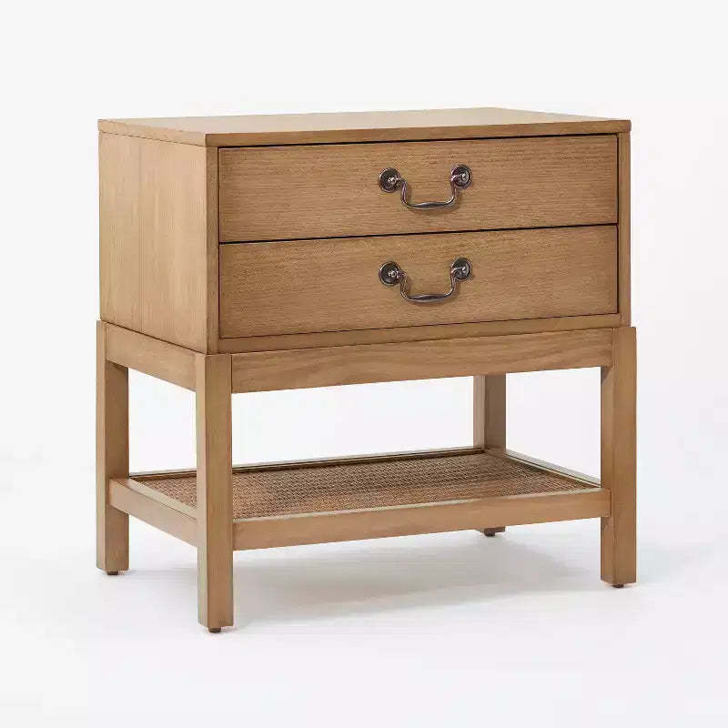 Elmira Traditional Nightstand with Storage Drawers Brown - Threshold designed with Studio McGee