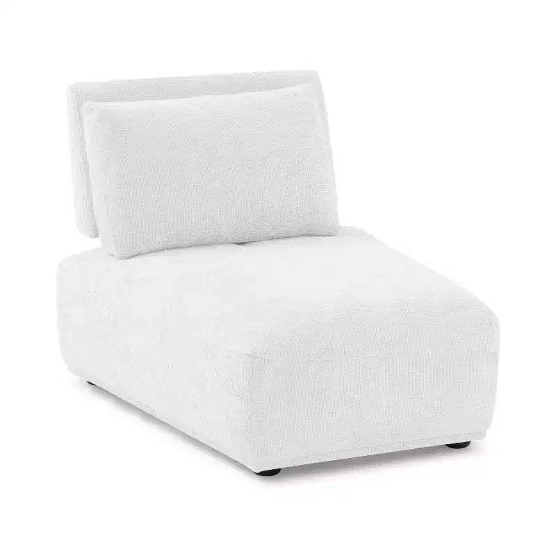 HOMES: Inside + Out Povoa Modern Modular Armless Chair Chenille with Extendable Backrest