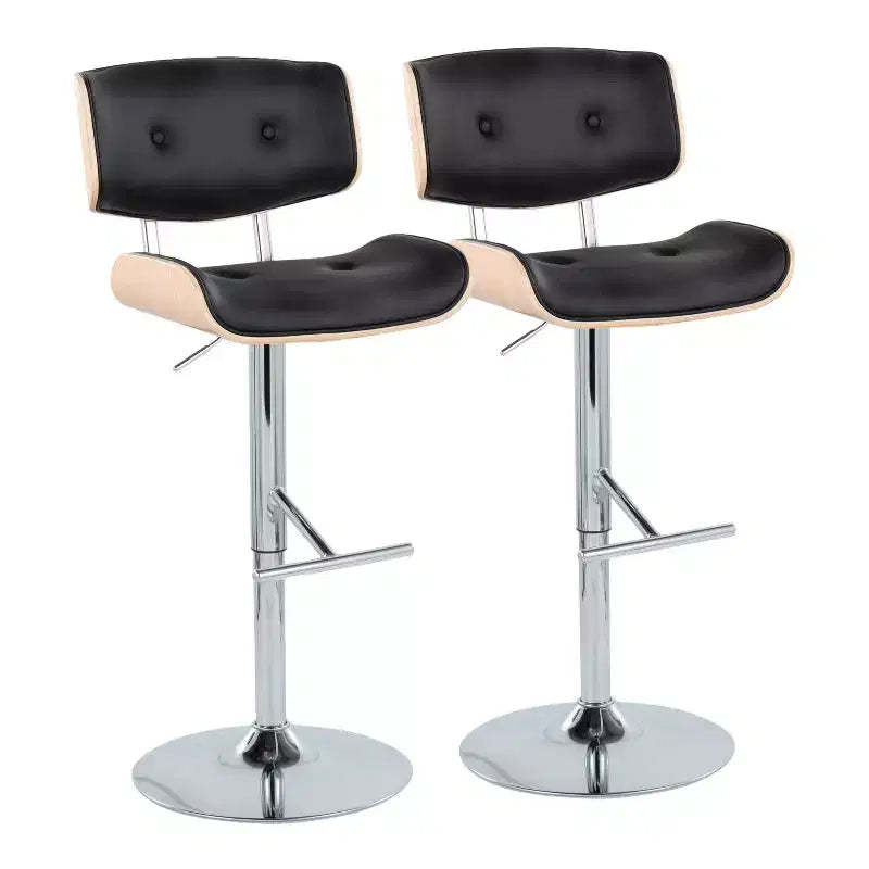 LumiSource Set of 2 Lombardi Adjustable Barstools Swivel