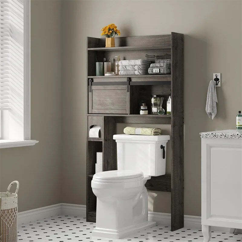 Over The Toilet Storage Cabinet - 7.7D x 32.3W x 61.9H