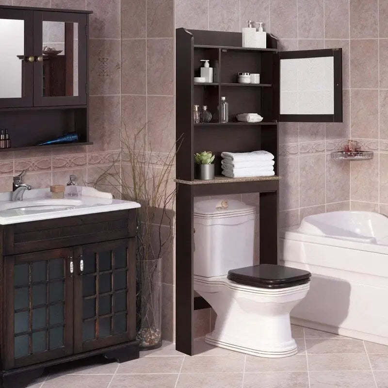 23.25 in. W x 7.5 in. D x 69 in. H Wall Cabinet in Espresso