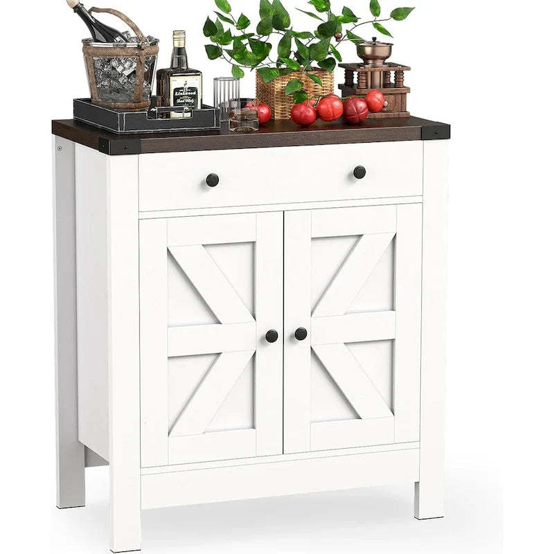 Kitchen Sideboard Buffet Storage Cabinet Coffee Bar Cabinet with 2 Drawers and Adjustable shelf