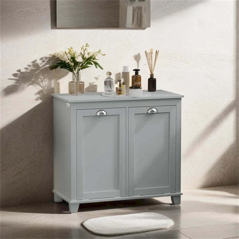 Tilt-Out Laundry Sorter Cabinet,Bathroom Storage Organizer