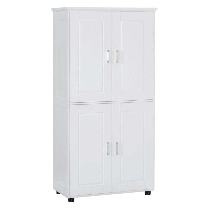 Tall and Wide Bathroom Floor Storage Cabinet Bathroom Storage Unit Freestanding Cabinet with 4 Doors Adjustable Shelves