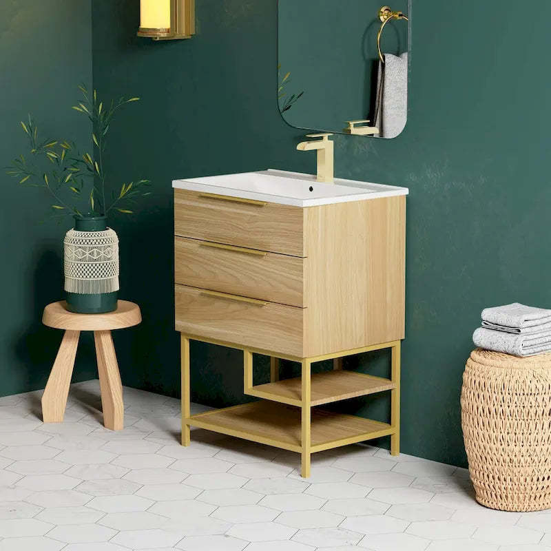 Carre 24 Bathroom Vanity in Oak