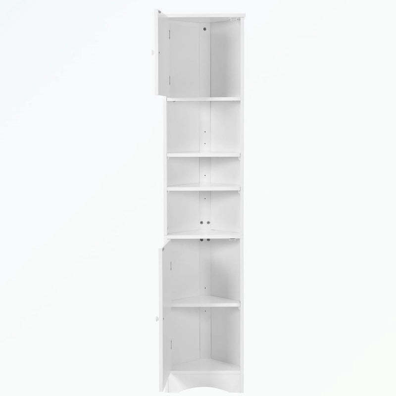 Tall Bathroom Storage Cabinet with Two Doors and Adjustable Shelves
