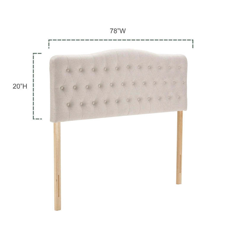 Upholstered King Headboard, Button Diamond Tufted Headboard with Adjustable Height ,Linen Fabric Padded Headboard