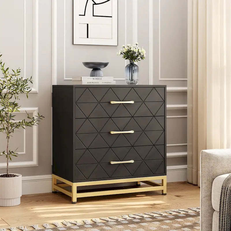 3 Drawer Dresser, Wood Chest Drawers