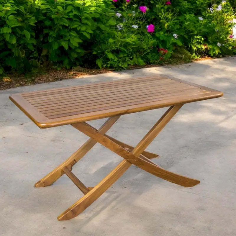 HomeRoots 43 Brown Solid Wood Folding Outdoor Picnic Table