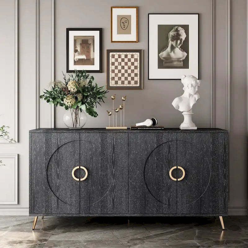 59.84W 4 Door Wooden Cabinet Sideboard Buffet - N/A