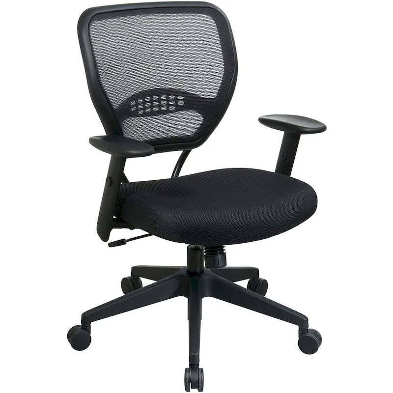 OSP Furniture Managerial Low-Back Chair, 27x26-1/2x42, Black