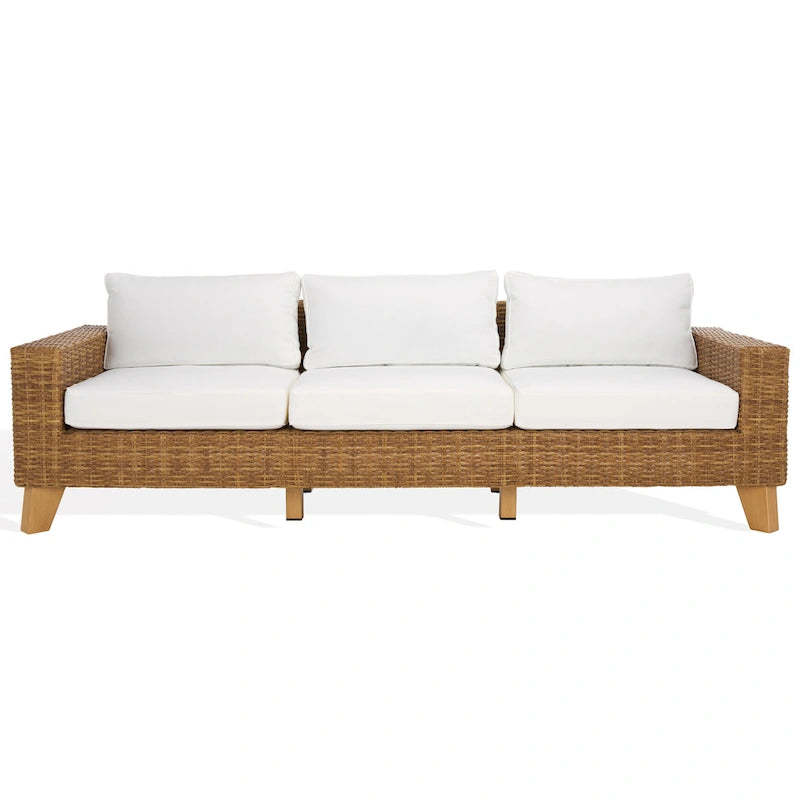 Safavieh Couture Margarita Wicker Patio Sofa - 95Wx34Dx27H