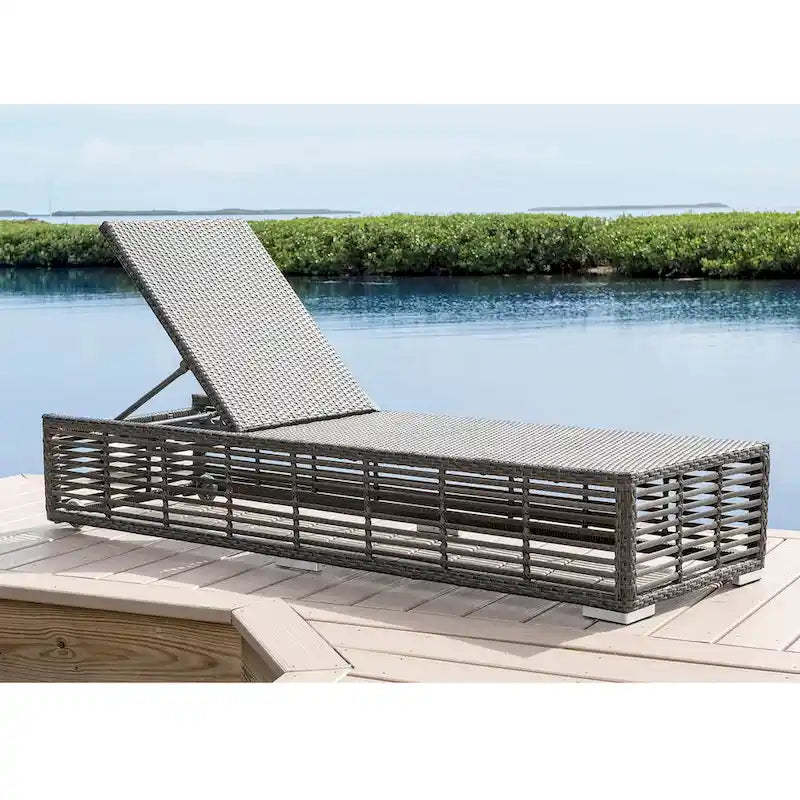 Panama Jack Graphite Chaise Lounge W/Wheels