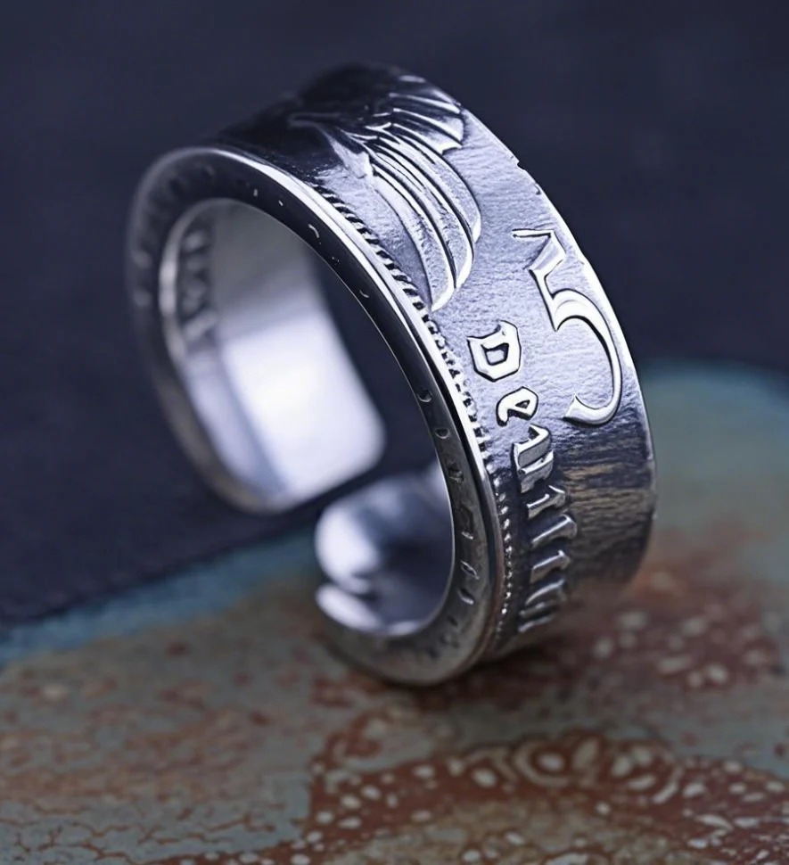 German Mark Silver Coin Bangle/Ring