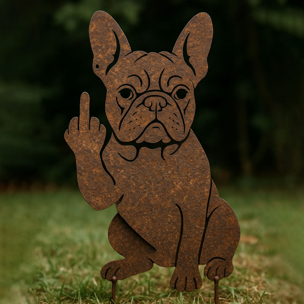 Funny French Bulldog Metal Silhouette Art Decor