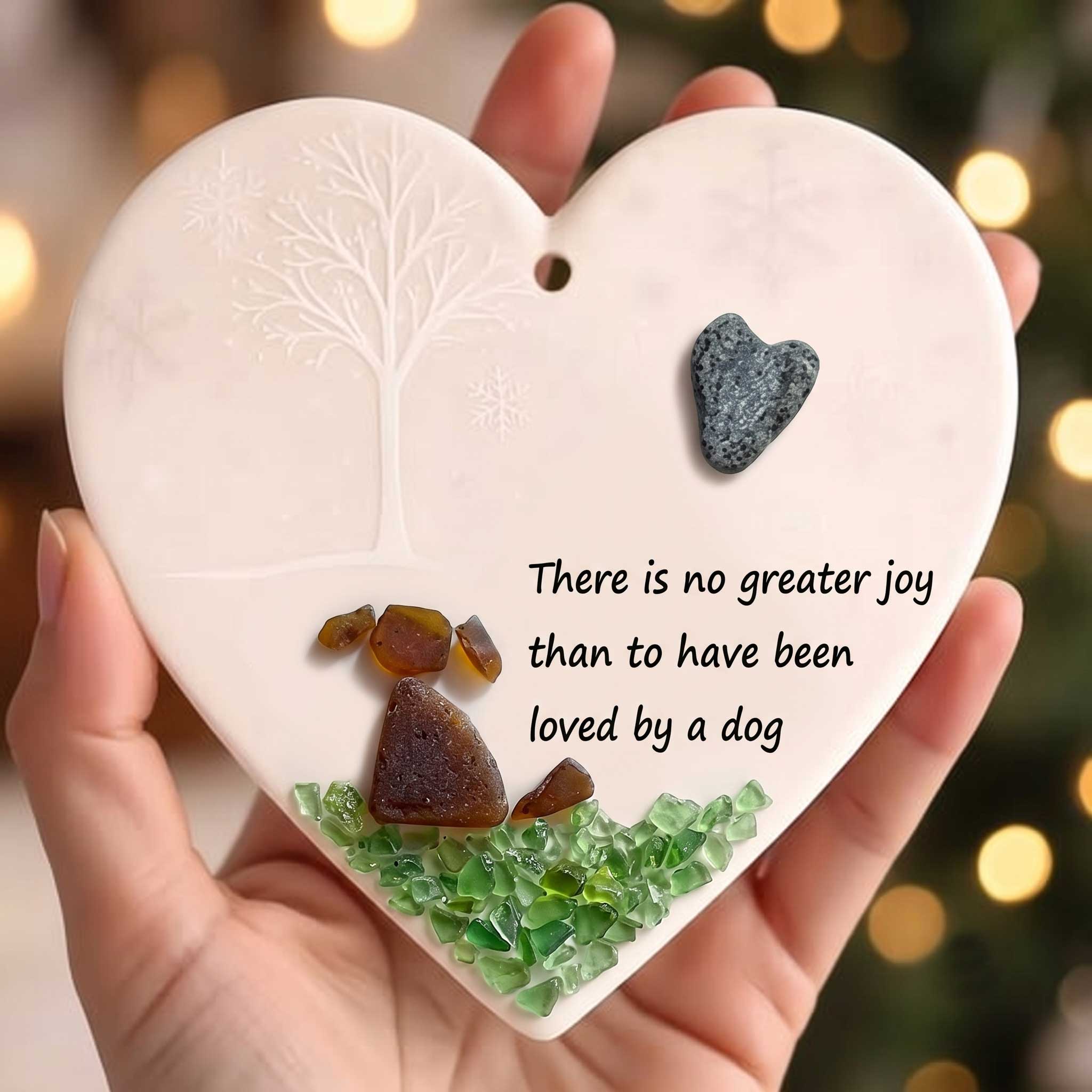 There Is No Greater Joy – Sea Glass Dog Memorial Ornament