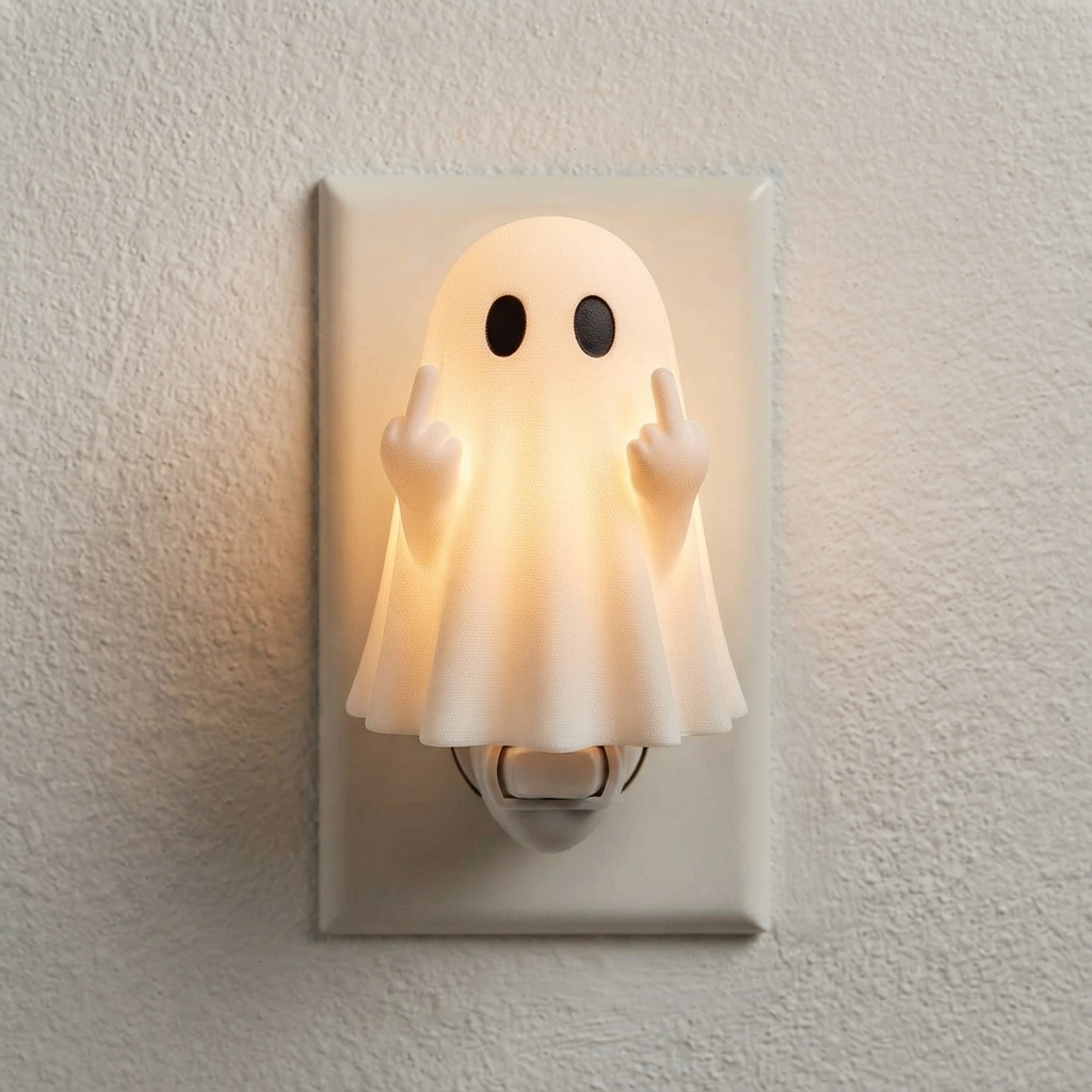 Middle Finger Ghost Night Light