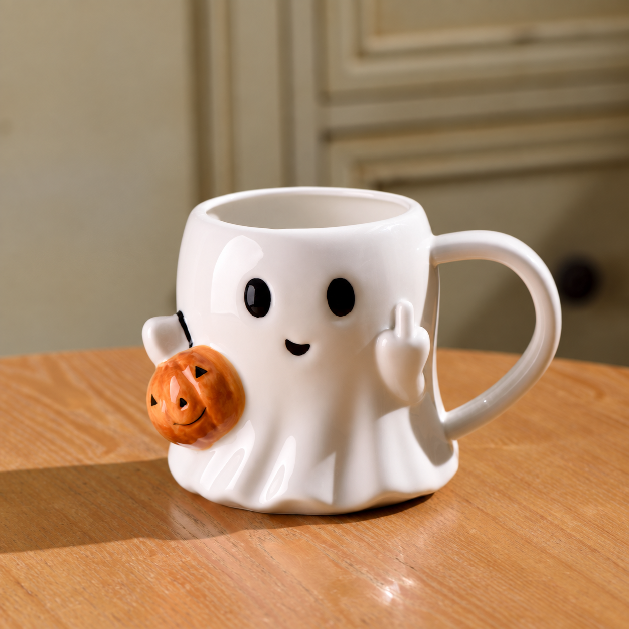 Middle Finger Ghost Halloween Mug