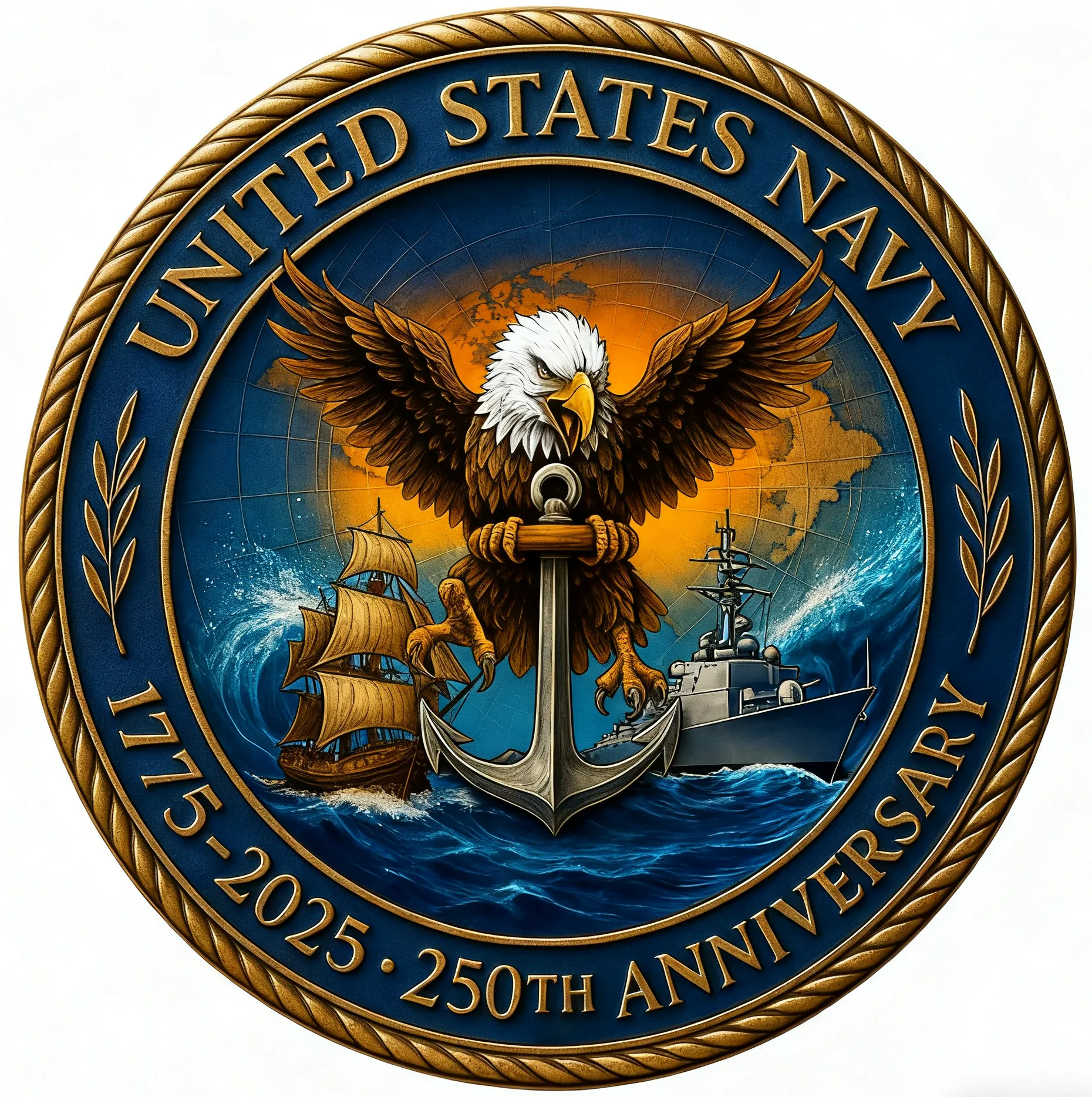 ⚓ U.S. Navy 250th Anniversary Commemorative Coin – 1775–2025