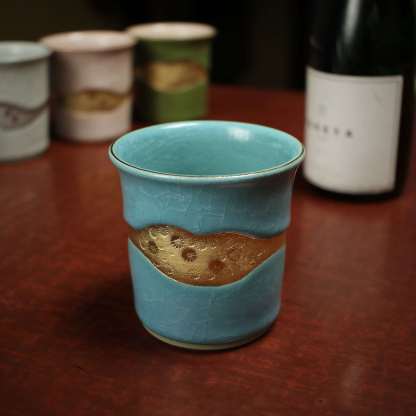 Gold and Silver Ice-Crack Cup