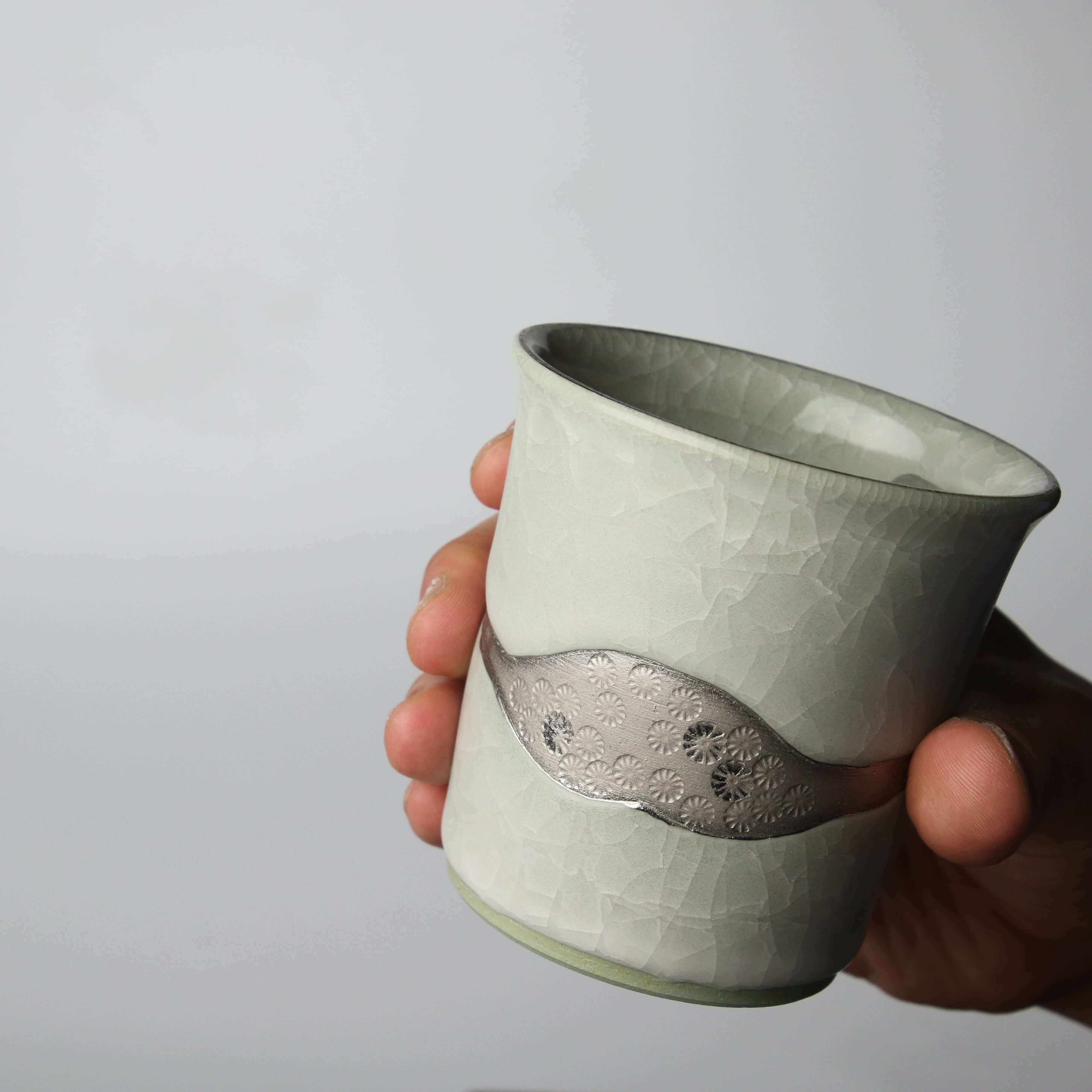 Gold and Silver Ice-Crack Cup