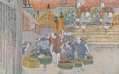 Morning Scene at Nihonbashi Bridge