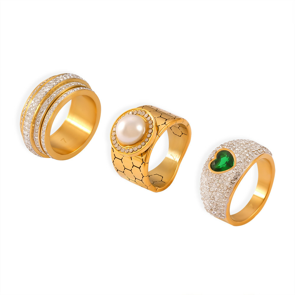  Galaxy Pearl & CZ Geometric Ring-stylishnooks