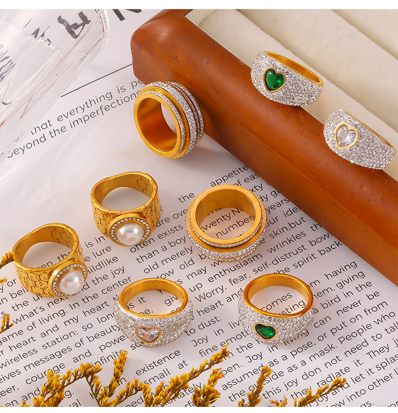  Galaxy Pearl & CZ Geometric Ring-stylishnooks