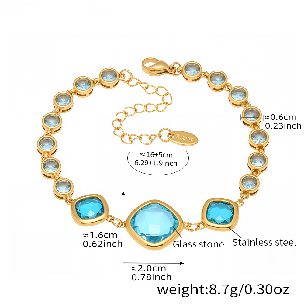 Translucent Czech Glass Bracelet - Non-Tarnish Party Jewelry