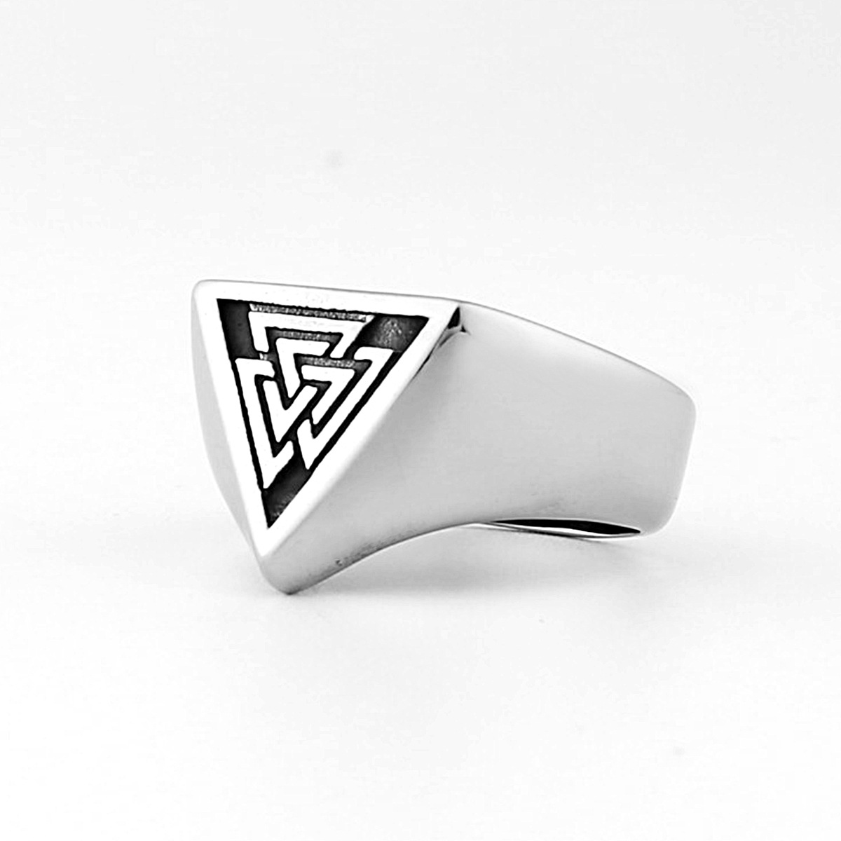 Rune Warrior Ring, Punk Viking Stainless Steel Band-stylishnooks