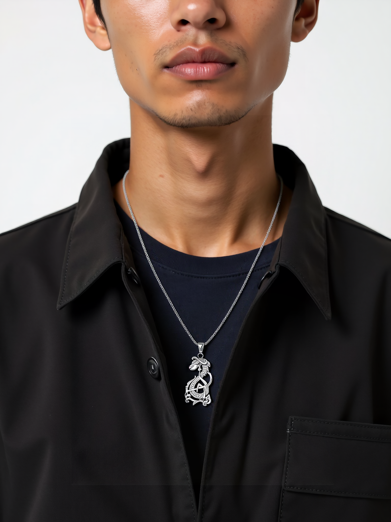 Celtic Dragon Knot Pendant, Mythical Power Alloy Necklace for Men-stylishnooks