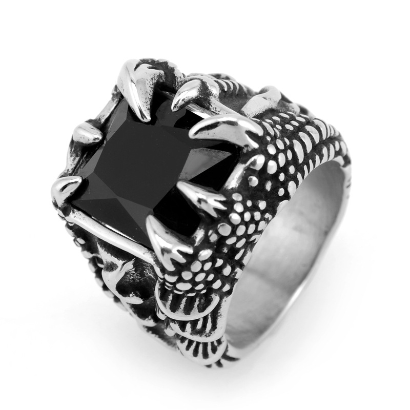 Bold Eagle Claw Ring, Steel Statement Band for Men-stylishnooks