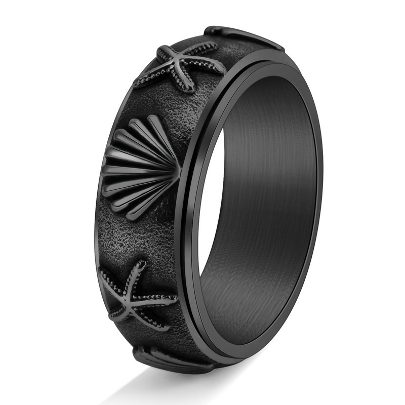 Rotating Shell and Starfish Ring-stylishnooks