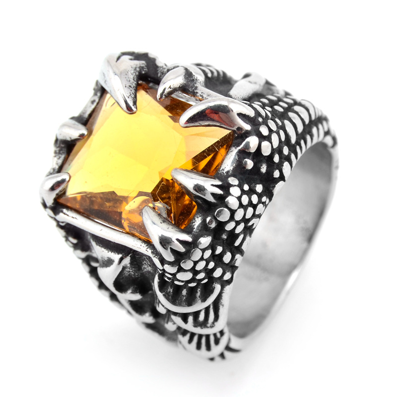 Bold Eagle Claw Ring, Steel Statement Band for Men-stylishnooks