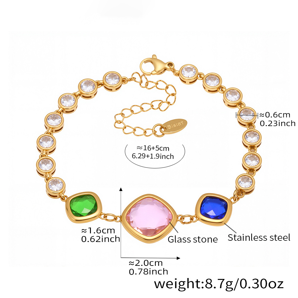 Translucent Czech Glass Bracelet - Non-Tarnish Party Jewelry