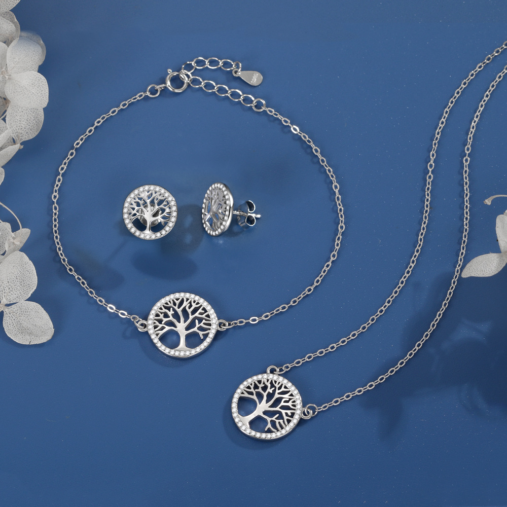 Women's-Tree of Life 925 Sterling Silver Openwork Jewelry Collection-stylishnooks
