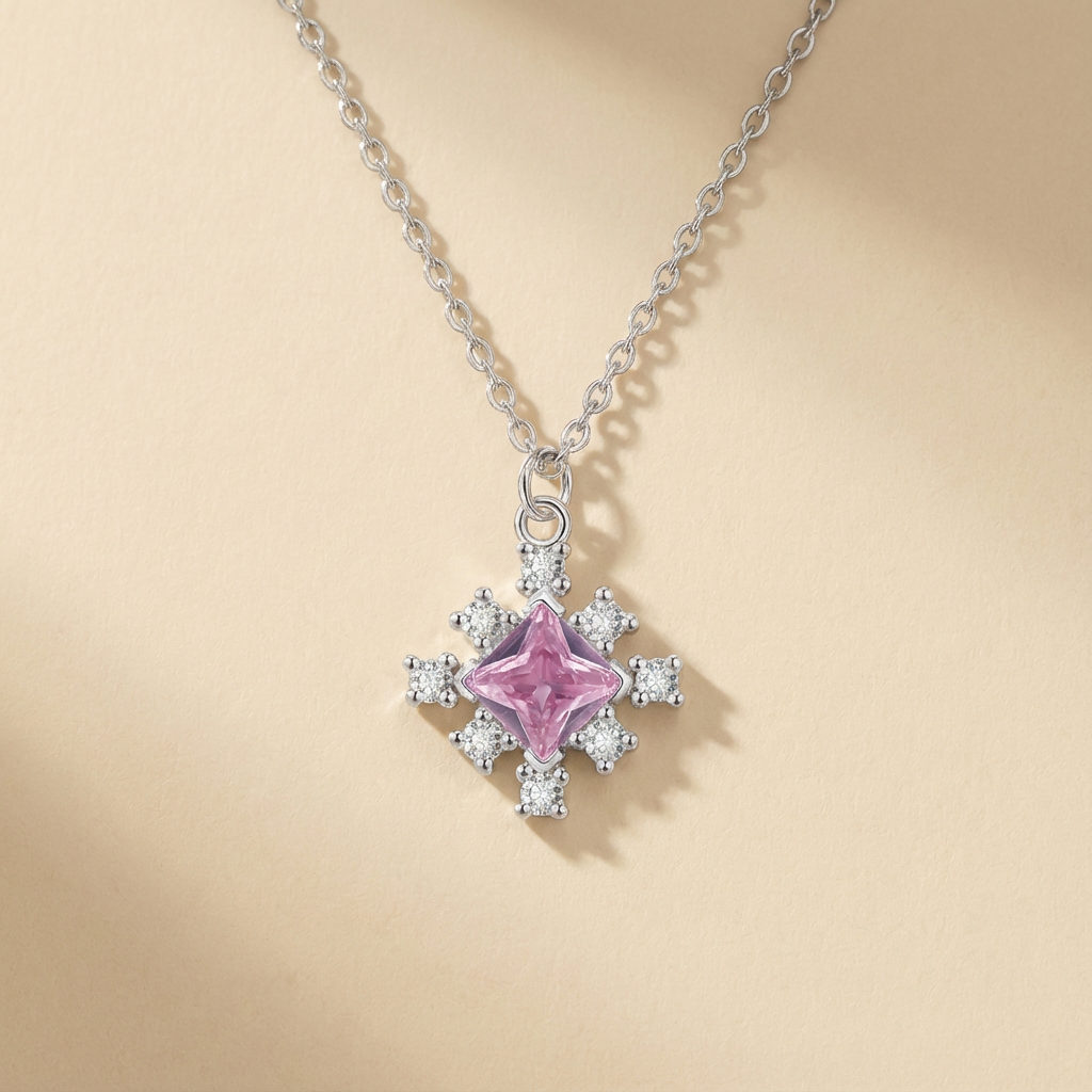 Frosted Star Snowflake Pendant
