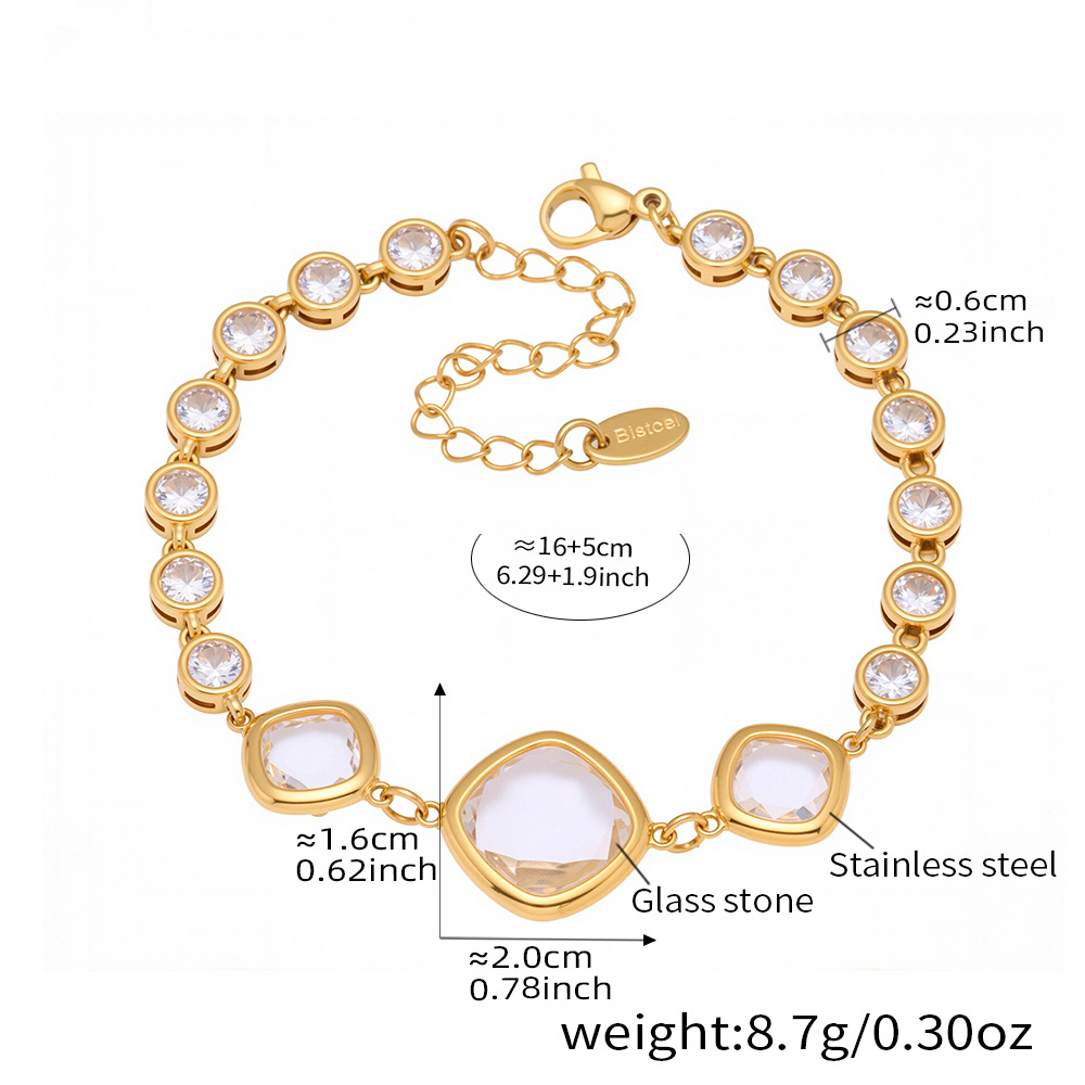 Translucent Czech Glass Bracelet - Non-Tarnish Party Jewelry